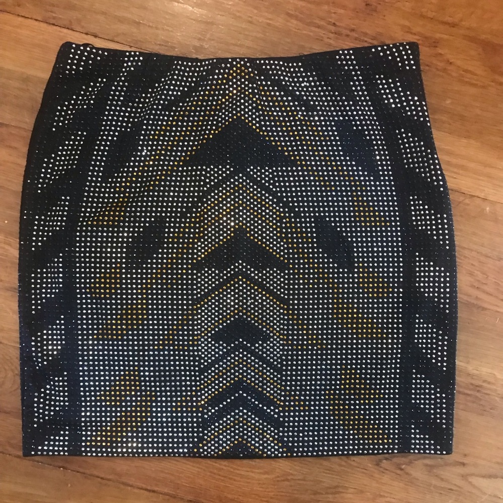 Studded Stretch Mini Skirt